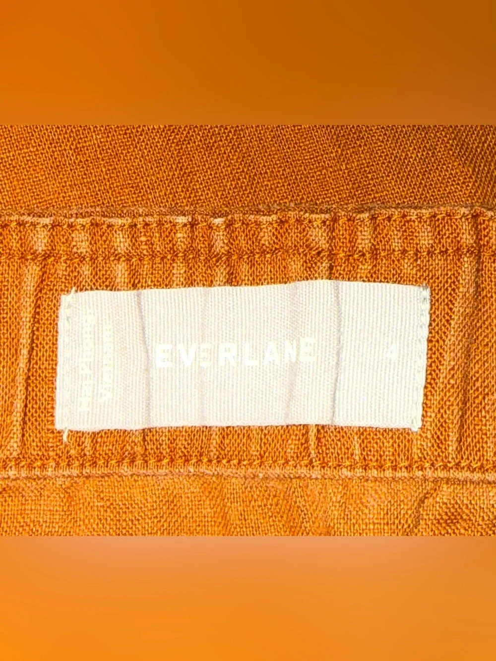 Everlane The 100% Linen Picnic Jumpsuit,Size-4,Color-Rust-Burnt Orange